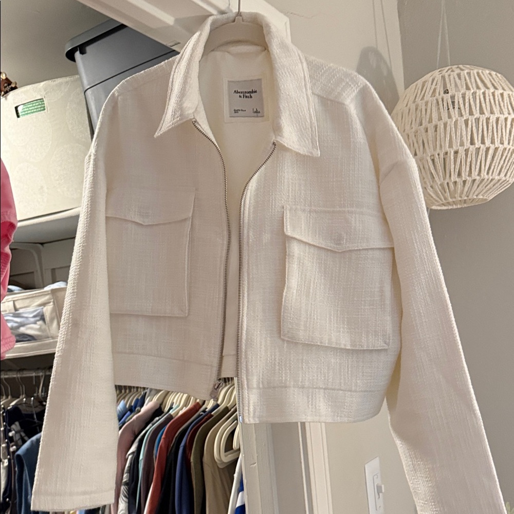 Abercrombie & Fitch White Linen Jacket